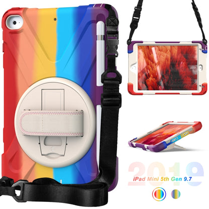 Shockproof Colorful Silicone + PC Protective Case with Holder & Shoulder Strap & Hand Strap For iPad Mini (2019)(Red) - iPad mini (2019) / mini 5 Cases by buy2fix | Online Shopping UK | buy2fix