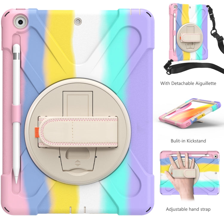 Shockproof Colorful Silicone + PC Protective Case with Holder & Shoulder Strap & Hand Strap For iPad 10.2 (2020)(Pink) - iPad mini (2019) / mini 5 Cases by buy2fix | Online Shopping UK | buy2fix