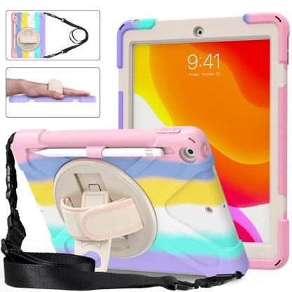 Shockproof Colorful Silicone + PC Protective Case with Holder & Shoulder Strap & Hand Strap For iPad 10.2 (2020)(Pink) - iPad mini (2019) / mini 5 Cases by buy2fix | Online Shopping UK | buy2fix