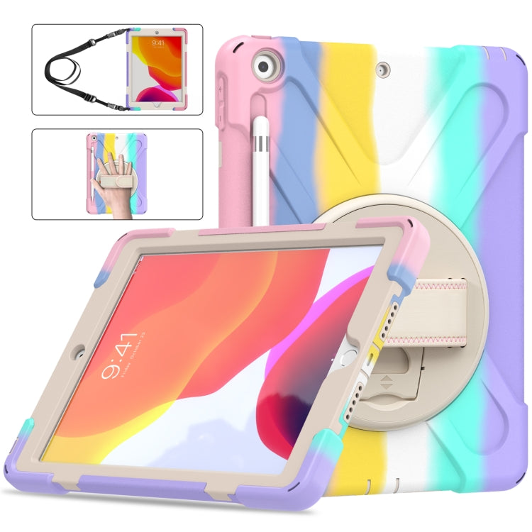 Shockproof Colorful Silicone + PC Protective Case with Holder & Shoulder Strap & Hand Strap For iPad 10.2 (2020)(Pink) - iPad mini (2019) / mini 5 Cases by buy2fix | Online Shopping UK | buy2fix