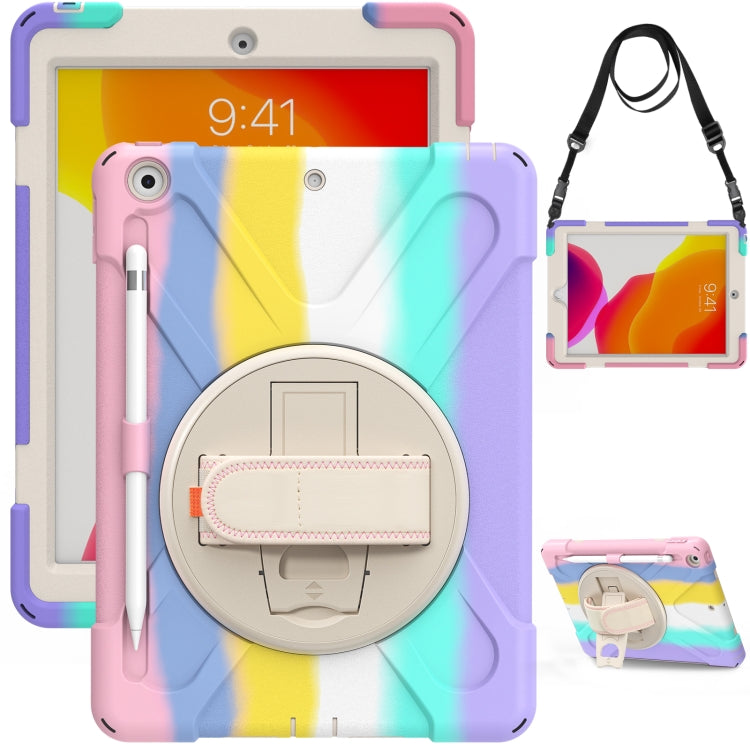 Shockproof Colorful Silicone + PC Protective Case with Holder & Shoulder Strap & Hand Strap For iPad 10.2 (2020)(Pink) - iPad mini (2019) / mini 5 Cases by buy2fix | Online Shopping UK | buy2fix