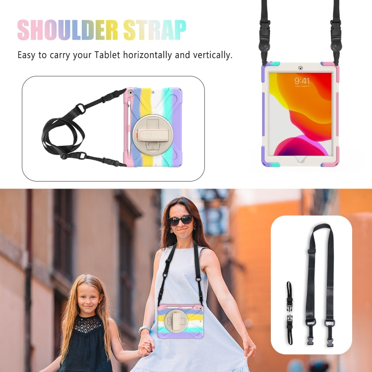 Shockproof Colorful Silicone + PC Protective Case with Holder & Shoulder Strap & Hand Strap For iPad 10.2 (2020)(Pink) - iPad mini (2019) / mini 5 Cases by buy2fix | Online Shopping UK | buy2fix