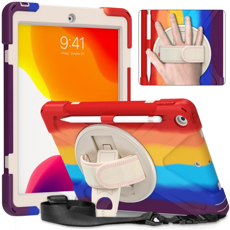 Shockproof Colorful Silicone + PC Protective Case with Holder & Shoulder Strap & Hand Strap For iPad 10.2 (2020)(Red) - iPad mini (2019) / mini 5 Cases by buy2fix | Online Shopping UK | buy2fix