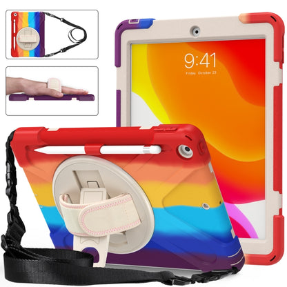Shockproof Colorful Silicone + PC Protective Case with Holder & Shoulder Strap & Hand Strap For iPad 10.2 (2020)(Red) - iPad mini (2019) / mini 5 Cases by buy2fix | Online Shopping UK | buy2fix