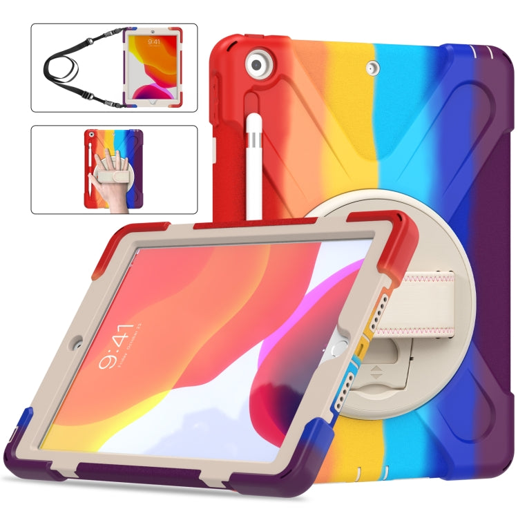 Shockproof Colorful Silicone + PC Protective Case with Holder & Shoulder Strap & Hand Strap For iPad 10.2 (2020)(Red) - iPad mini (2019) / mini 5 Cases by buy2fix | Online Shopping UK | buy2fix