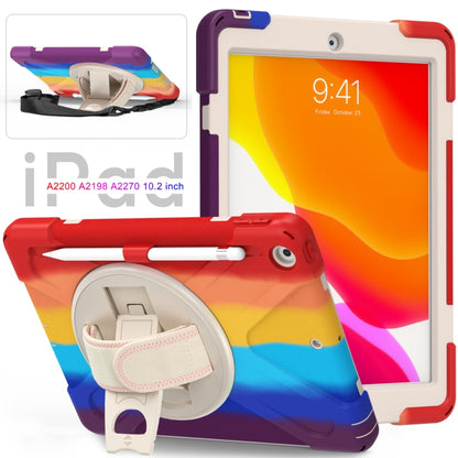 Shockproof Colorful Silicone + PC Protective Case with Holder & Shoulder Strap & Hand Strap For iPad 10.2 (2020)(Red) - iPad mini (2019) / mini 5 Cases by buy2fix | Online Shopping UK | buy2fix