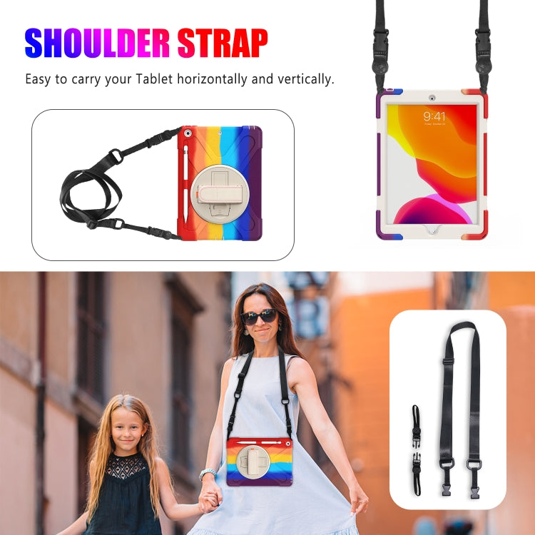 Shockproof Colorful Silicone + PC Protective Case with Holder & Shoulder Strap & Hand Strap For iPad 10.2 (2020)(Red) - iPad mini (2019) / mini 5 Cases by buy2fix | Online Shopping UK | buy2fix