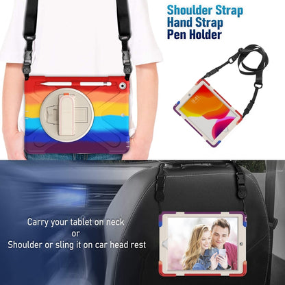 Shockproof Colorful Silicone + PC Protective Case with Holder & Shoulder Strap & Hand Strap For iPad 10.2 (2020)(Red) - iPad mini (2019) / mini 5 Cases by buy2fix | Online Shopping UK | buy2fix