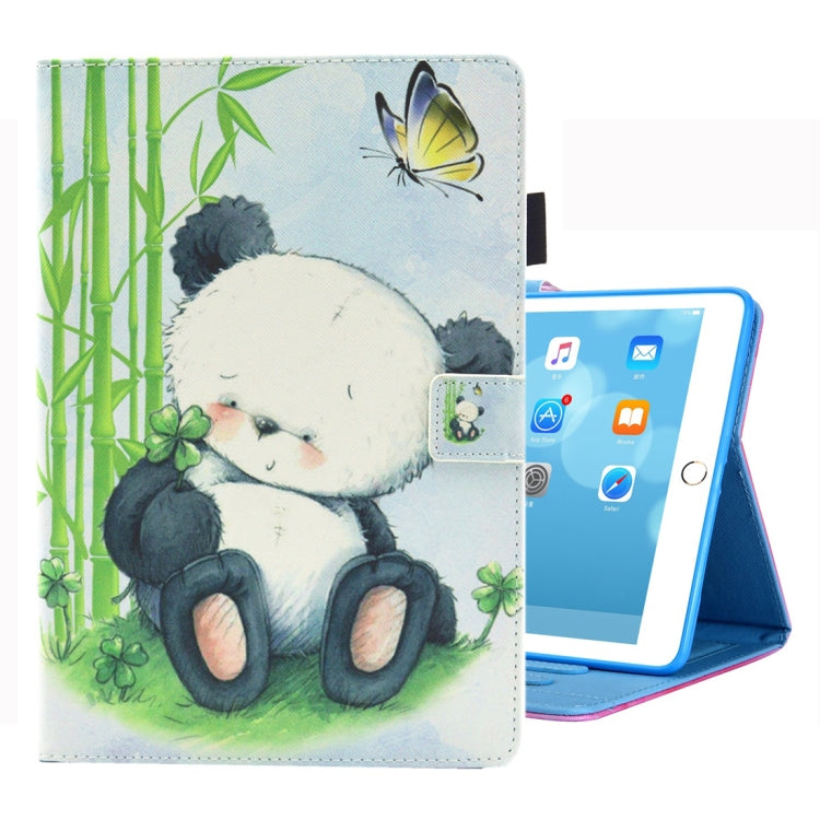 For iPad 10.2 2021 / 2020 / 2019 Coloured Drawing Pattern Horizontal Flip Leather Case with Holder & Card Slots & Photo Frame(Panda) - iPad 10.2 Cases by buy2fix | Online Shopping UK | buy2fix