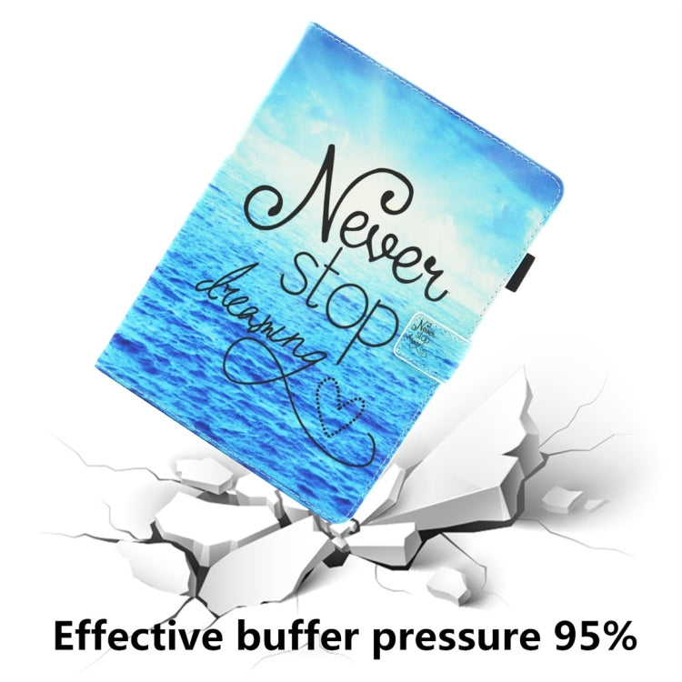 For iPad 10.2 2021 / 2020 / 2019 Coloured Drawing Pattern Horizontal Flip Leather Case with Holder & Card Slots & Photo Frame(Never Stop) - iPad 10.2 Cases by buy2fix | Online Shopping UK | buy2fix