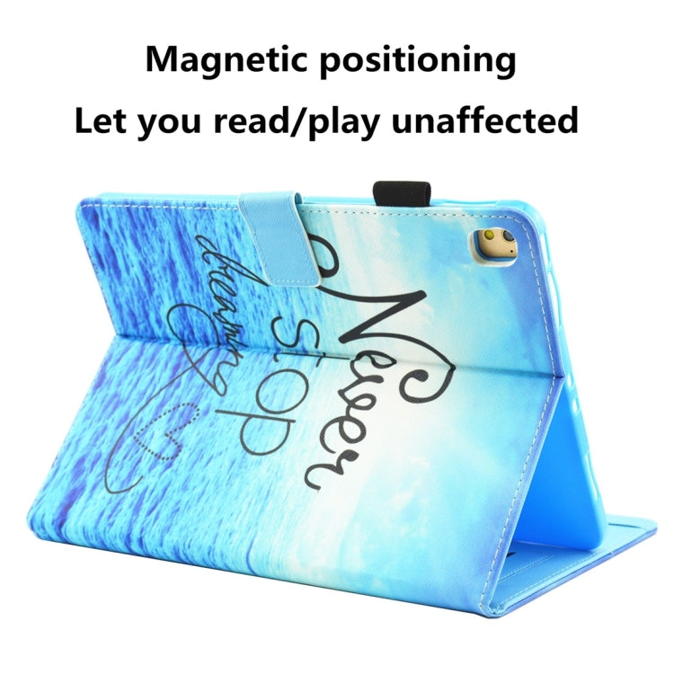 For iPad 10.2 2021 / 2020 / 2019 Coloured Drawing Pattern Horizontal Flip Leather Case with Holder & Card Slots & Photo Frame(Never Stop) - iPad 10.2 Cases by buy2fix | Online Shopping UK | buy2fix