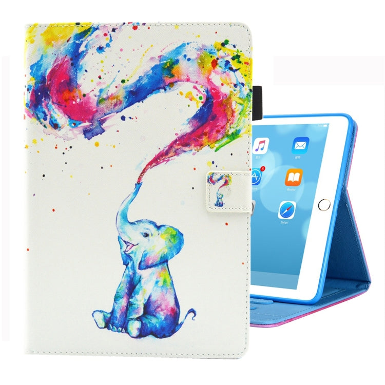 For iPad 10.2 2021 / 2020 / 2019 Coloured Drawing Pattern Horizontal Flip Leather Case with Holder & Card Slots & Photo Frame(Colorful Elephant) - iPad 10.2 Cases by buy2fix | Online Shopping UK | buy2fix