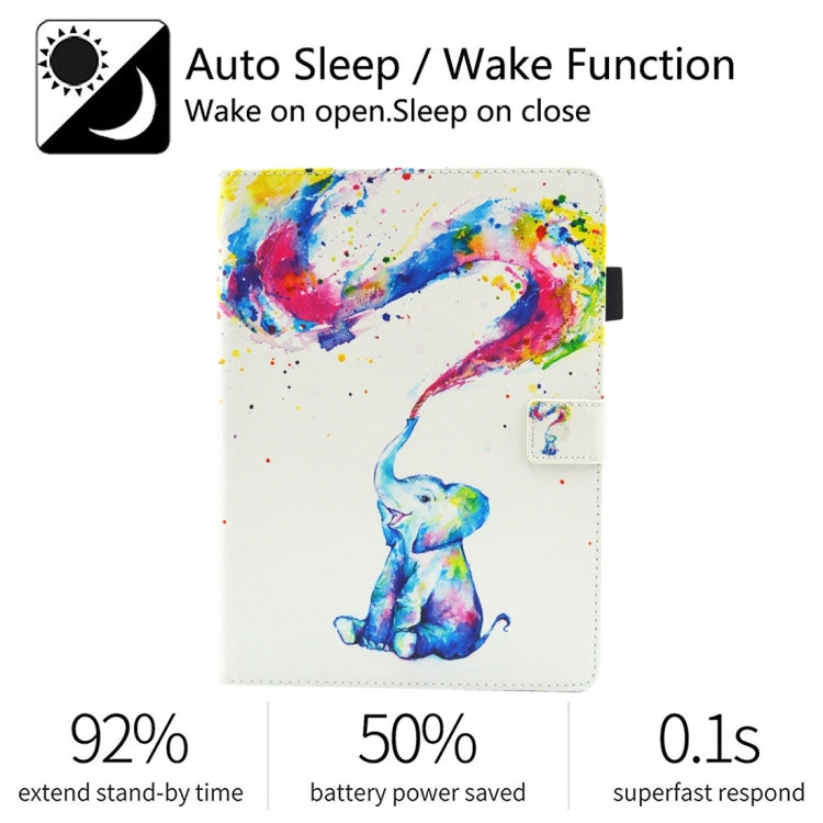 For iPad 10.2 2021 / 2020 / 2019 Coloured Drawing Pattern Horizontal Flip Leather Case with Holder & Card Slots & Photo Frame(Colorful Elephant) - iPad 10.2 Cases by buy2fix | Online Shopping UK | buy2fix