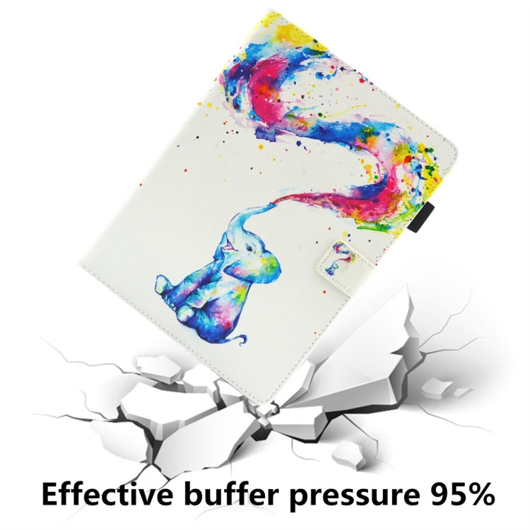 For iPad 10.2 2021 / 2020 / 2019 Coloured Drawing Pattern Horizontal Flip Leather Case with Holder & Card Slots & Photo Frame(Colorful Elephant) - iPad 10.2 Cases by buy2fix | Online Shopping UK | buy2fix