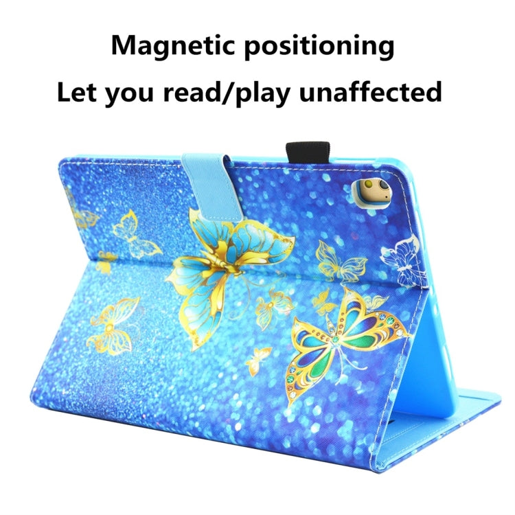 For iPad 10.2 2021 / 2020 / 2019 Coloured Drawing Pattern Horizontal Flip Leather Case with Holder & Card Slots & Photo Frame(Gold Butterfly) - iPad 10.2 Cases by buy2fix | Online Shopping UK | buy2fix