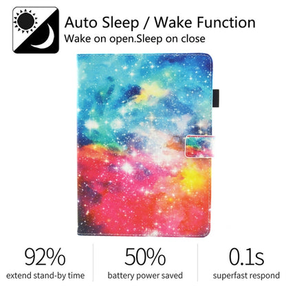 For iPad 10.2 2021 / 2020 / 2019 Coloured Drawing Pattern Horizontal Flip Leather Case with Holder & Card Slots & Photo Frame(Beautiful Starry Sky) - iPad 10.2 Cases by buy2fix | Online Shopping UK | buy2fix