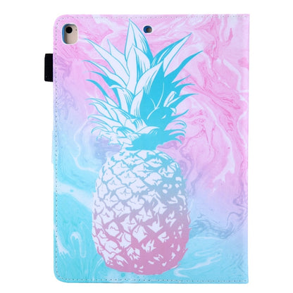 For iPad 10.2 2021 / 2020 / 2019 Coloured Drawing Pattern Horizontal Flip Leather Case with Holder & Card Slots & Photo Frame(Blue Pink Pineapple) - iPad 10.2 Cases by buy2fix | Online Shopping UK | buy2fix