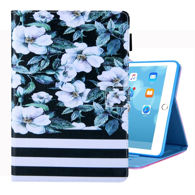 For iPad 10.2 2021 / 2020 / 2019 Coloured Drawing Pattern Horizontal Flip Leather Case with Holder & Card Slots & Photo Frame(Pear Flower) - iPad 10.2 Cases by buy2fix | Online Shopping UK | buy2fix
