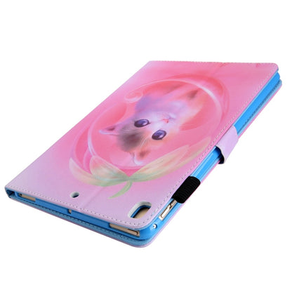 For iPad 10.2 2021 / 2020 / 2019 Coloured Drawing Pattern Horizontal Flip Leather Case with Holder & Card Slots & Photo Frame(Cat) - iPad 10.2 Cases by buy2fix | Online Shopping UK | buy2fix