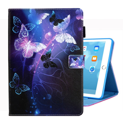 For iPad 10.2 2021 / 2020 / 2019 Coloured Drawing Pattern Horizontal Flip Leather Case with Holder & Card Slots & Photo Frame(Purple Butterfly) - iPad 10.2 Cases by buy2fix | Online Shopping UK | buy2fix
