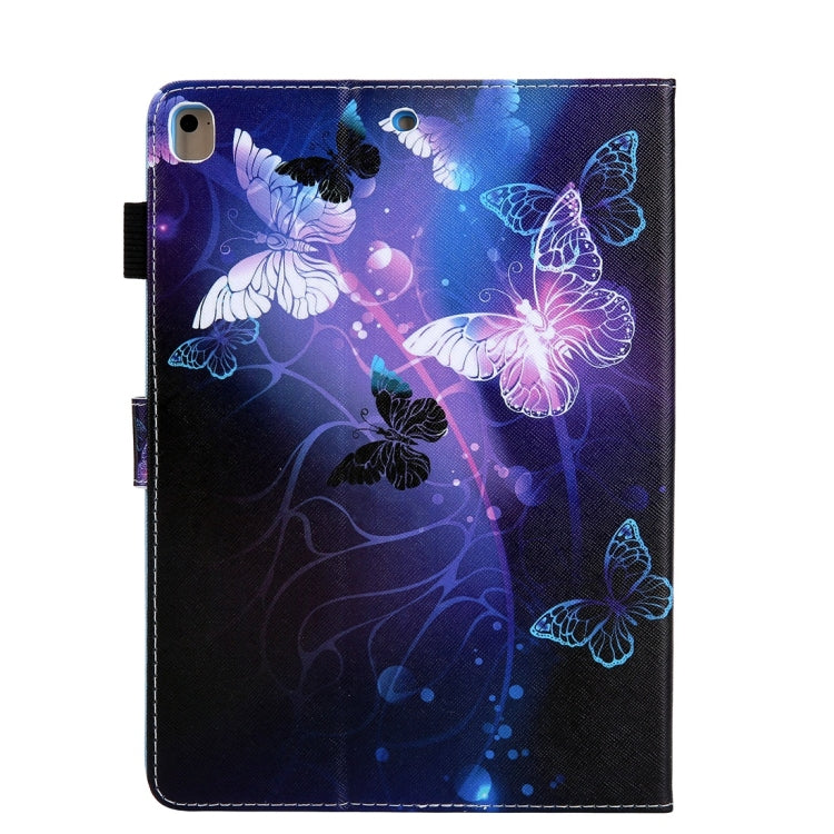 For iPad 10.2 2021 / 2020 / 2019 Coloured Drawing Pattern Horizontal Flip Leather Case with Holder & Card Slots & Photo Frame(Purple Butterfly) - iPad 10.2 Cases by buy2fix | Online Shopping UK | buy2fix