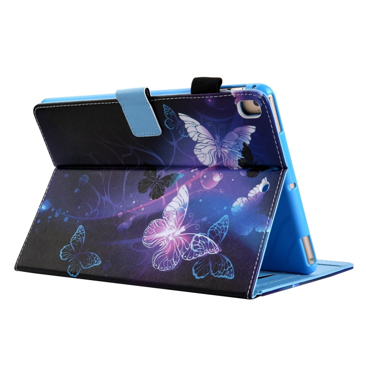For iPad 10.2 2021 / 2020 / 2019 Coloured Drawing Pattern Horizontal Flip Leather Case with Holder & Card Slots & Photo Frame(Purple Butterfly) - iPad 10.2 Cases by buy2fix | Online Shopping UK | buy2fix