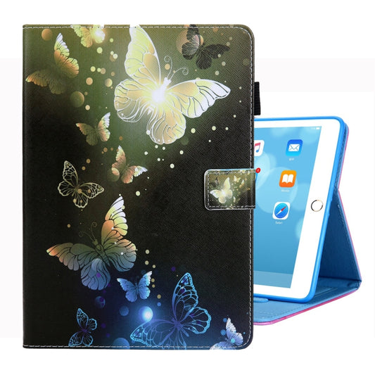For iPad 10.2 2021 / 2020 / 2019 Coloured Drawing Pattern Horizontal Flip Leather Case with Holder & Card Slots & Photo Frame(Golden Butterfly) - iPad 10.2 Cases by buy2fix | Online Shopping UK | buy2fix