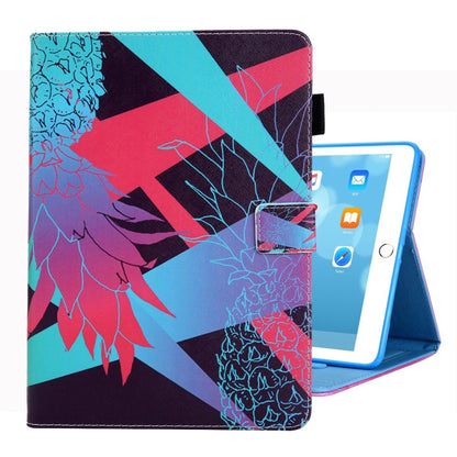 For iPad 10.2 2021 / 2020 / 2019 Coloured Drawing Pattern Horizontal Flip Leather Case with Holder & Card Slots & Photo Frame(Colorful Pineapple) - iPad 10.2 Cases by buy2fix | Online Shopping UK | buy2fix