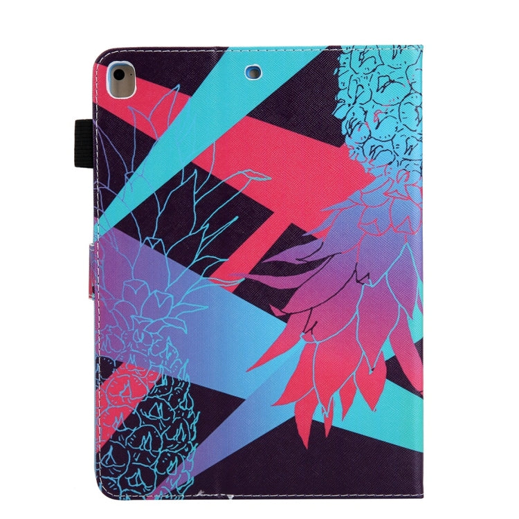 For iPad 10.2 2021 / 2020 / 2019 Coloured Drawing Pattern Horizontal Flip Leather Case with Holder & Card Slots & Photo Frame(Colorful Pineapple) - iPad 10.2 Cases by buy2fix | Online Shopping UK | buy2fix