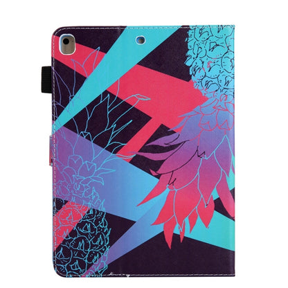 For iPad 10.2 2021 / 2020 / 2019 Coloured Drawing Pattern Horizontal Flip Leather Case with Holder & Card Slots & Photo Frame(Colorful Pineapple) - iPad 10.2 Cases by buy2fix | Online Shopping UK | buy2fix