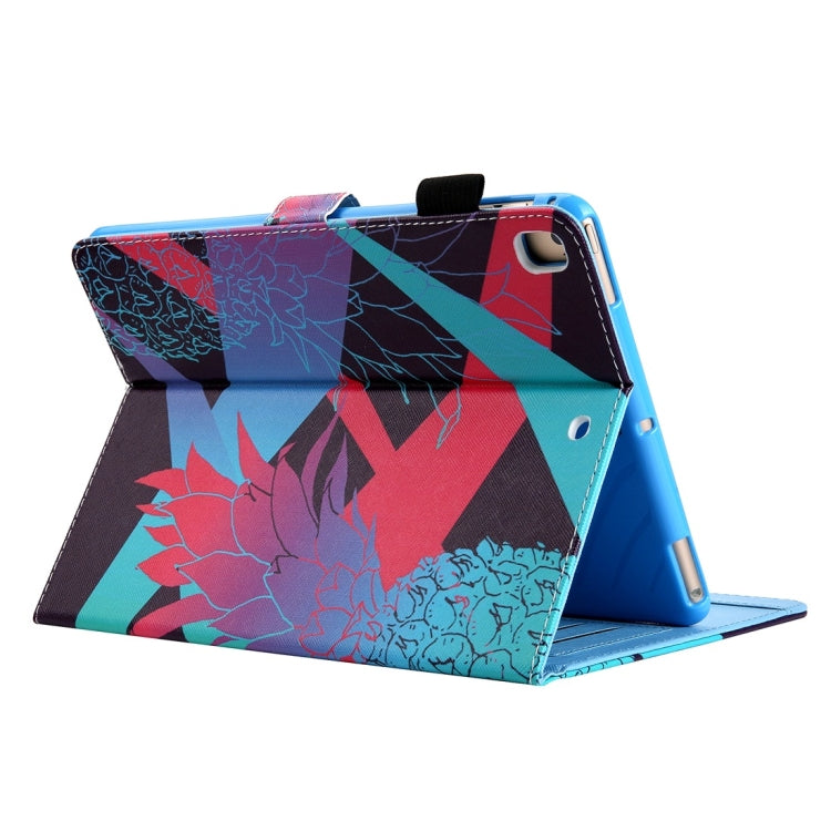 For iPad 10.2 2021 / 2020 / 2019 Coloured Drawing Pattern Horizontal Flip Leather Case with Holder & Card Slots & Photo Frame(Colorful Pineapple) - iPad 10.2 Cases by buy2fix | Online Shopping UK | buy2fix