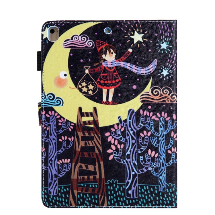 For iPad 10.2 2021 / 2020 / 2019 Coloured Drawing Pattern Horizontal Flip Leather Case with Holder & Card Slots & Photo Frame(Star Picking Girl) - iPad 10.2 Cases by buy2fix | Online Shopping UK | buy2fix