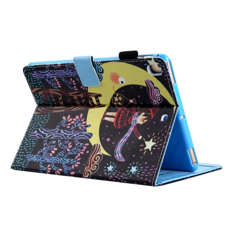 For iPad 10.2 2021 / 2020 / 2019 Coloured Drawing Pattern Horizontal Flip Leather Case with Holder & Card Slots & Photo Frame(Star Picking Girl) - iPad 10.2 Cases by buy2fix | Online Shopping UK | buy2fix