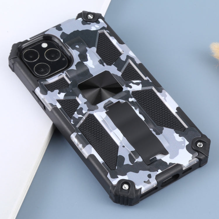 For iPhone 11 Pro Camouflage Armor Shockproof TPU + PC Magnetic Protective Case with Holder (Grey) by buy2fix