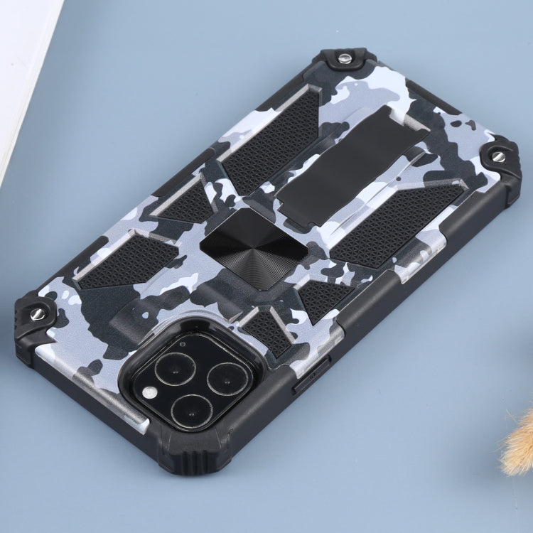 For iPhone 11 Pro Camouflage Armor Shockproof TPU + PC Magnetic Protective Case with Holder (Grey) by buy2fix