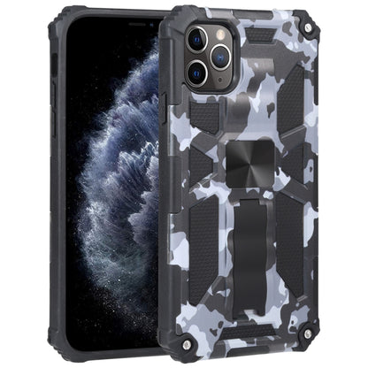 For iPhone 11 Pro Max Camouflage Armor Shockproof TPU + PC Magnetic Protective Case with Holder (Grey) by buy2fix