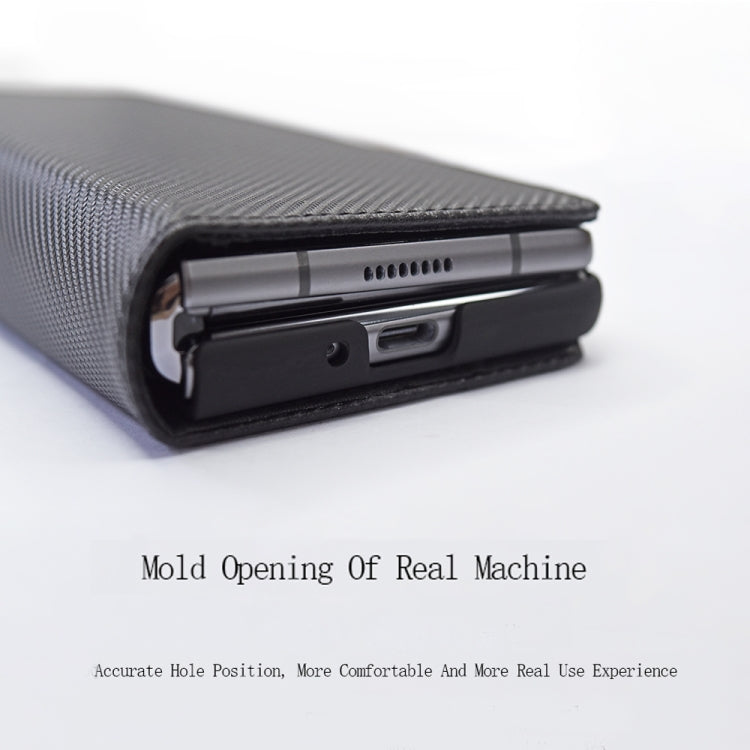 For Samsung Galaxy Z Fold2 5G Detachable Split Horizontal Flip Leather Case with Card Slots & Detachable Back Cover(Carbon Black) - Galaxy Phone Cases by buy2fix | Online Shopping UK | buy2fix