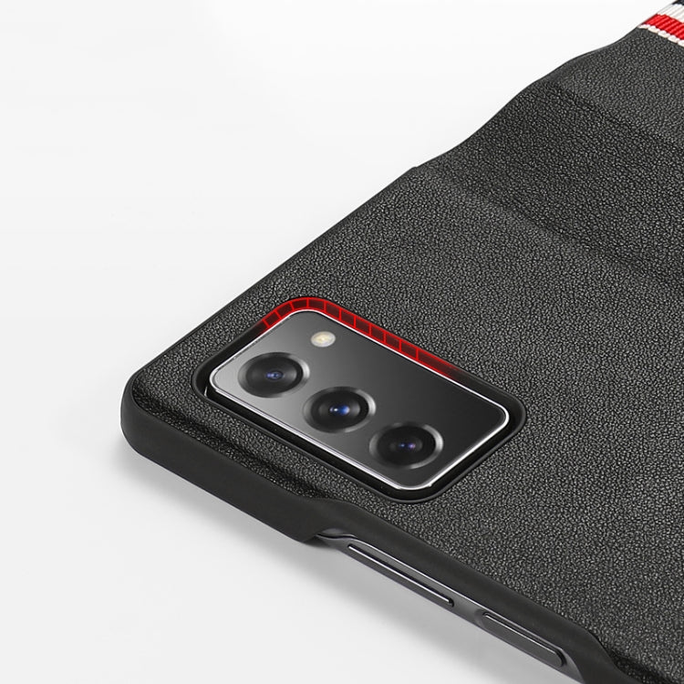 For Samsung Galaxy Z Fold2 5G Exclusive Series Cowhide Texture Horizontal Flip Leather Case(Black Strips) - Galaxy Phone Cases by buy2fix | Online Shopping UK | buy2fix