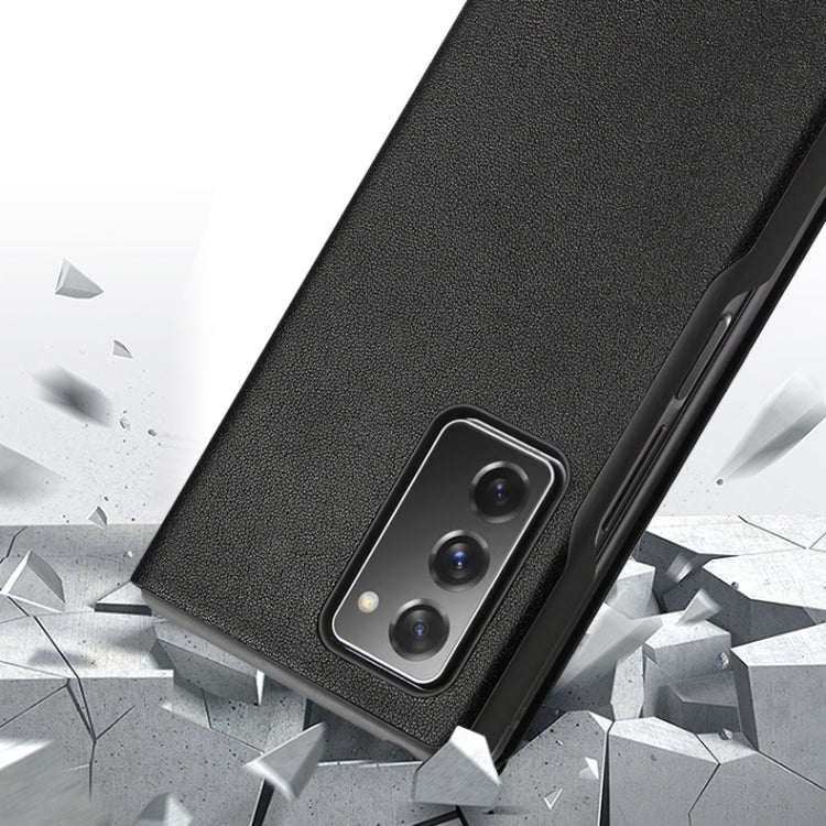 For Samsung Galaxy Z Fold2 5G Exclusive Series Cowhide Texture Horizontal Flip Leather Case(Green) - Galaxy Phone Cases by buy2fix | Online Shopping UK | buy2fix