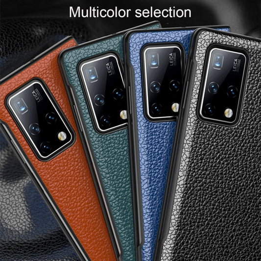 For Huawei Mate X2 Litchi Texture Cowhide Leather + TPU Shockproof Back Cover Case(Green) - Huawei Cases by buy2fix | Online Shopping UK | buy2fix