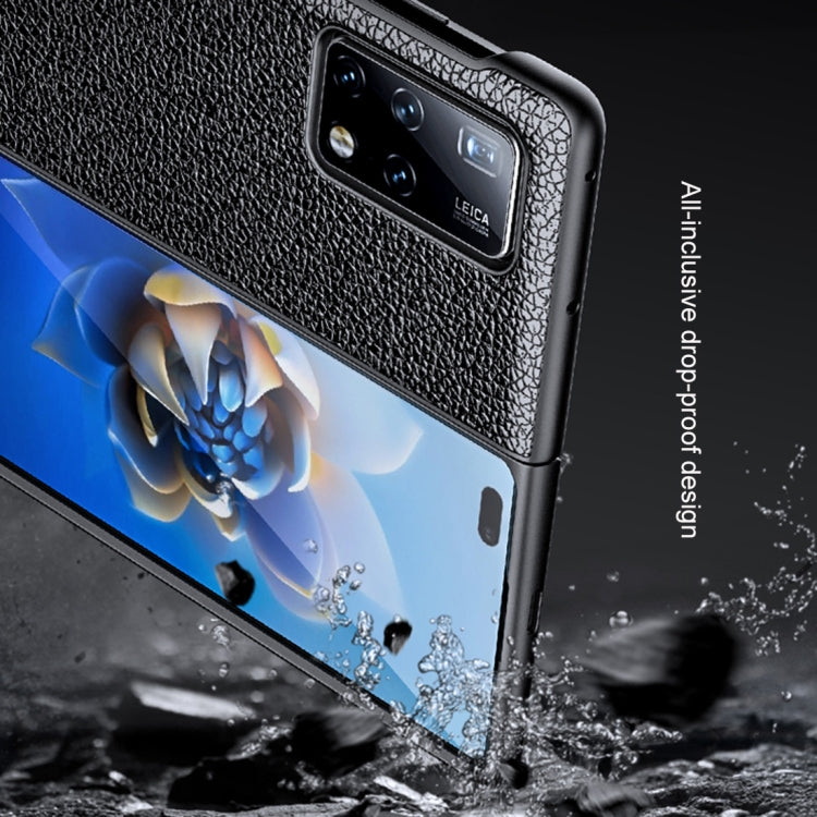 For Huawei Mate X2 Litchi Texture Cowhide Leather + TPU Shockproof Back Cover Case(Blue) - Huawei Cases by buy2fix | Online Shopping UK | buy2fix