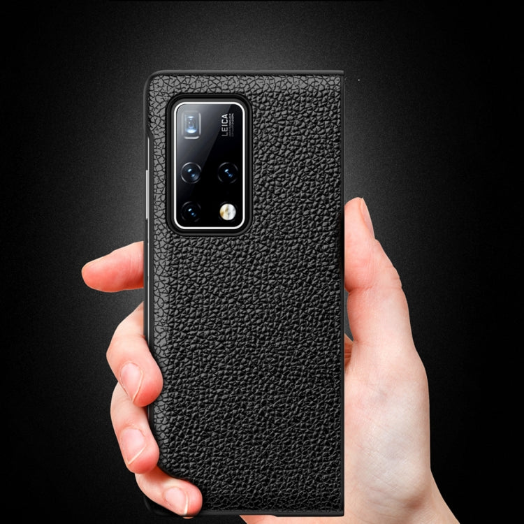 For Huawei Mate X2 Litchi Texture Cowhide Leather + TPU Shockproof Back Cover Case(Blue) - Huawei Cases by buy2fix | Online Shopping UK | buy2fix