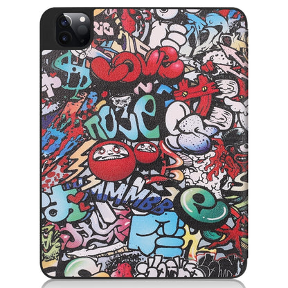 For iPad Pro 11 2022 / 2021 Colored Drawing Horizontal Flip TPU + PU Leather Tablet Case with Three-folding Holder & Sleep / Wake-up Function & Pen Slot(Graffiti) - iPad Pro 11 (2022/2021) Cases by buy2fix | Online Shopping UK | buy2fix