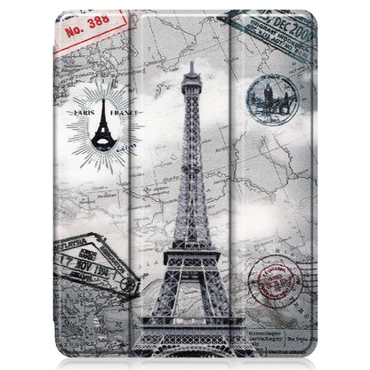 For iPad Pro 11 2022 / 2021 Colored Drawing Horizontal Flip TPU + PU Leather Tablet Case with Three-folding Holder & Sleep / Wake-up Function & Pen Slot(Eiffel Tower) - iPad Pro 11 (2022/2021) Cases by buy2fix | Online Shopping UK | buy2fix