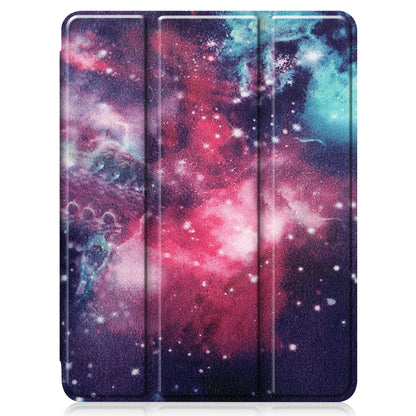 For iPad Pro 11 2022 / 2021 Colored Drawing Horizontal Flip TPU + PU Leather Tablet Case with Three-folding Holder & Sleep / Wake-up Function & Pen Slot(Milky Way) - iPad Pro 11 (2022/2021) Cases by buy2fix | Online Shopping UK | buy2fix