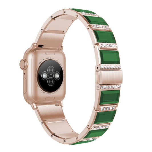 XingYao Series Two-tone Steel Watch Band For Apple Watch Ultra 49mm&Watch Ultra 2 49mm / Series 9&8&7 45mm / SE 3&SE 2&6&SE&5&4 44mm / 3&2&1 42mm(Gold+Green) by buy2fix