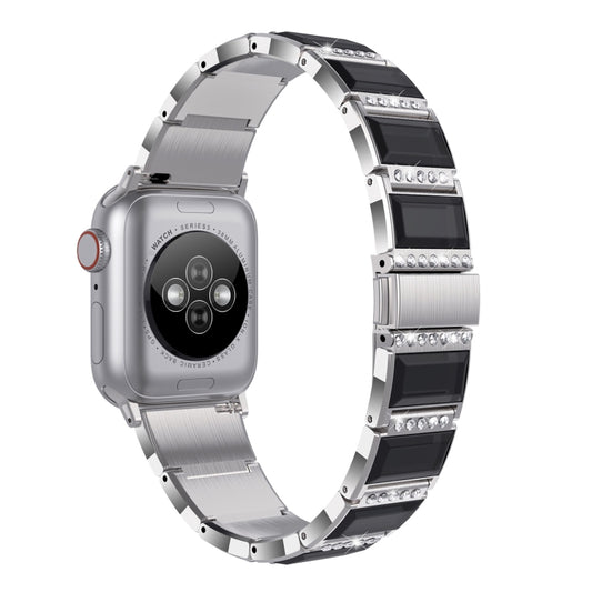XingYao Series Two-tone Steel Watch Band For Apple Watch Ultra 49mm&Watch Ultra 2 49mm / Series 9&8&7 45mm / SE 3&SE 2&6&SE&5&4 44mm / 3&2&1 42mm(Silver+Black) by buy2fix