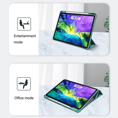 For iPad Pro 12.9 2022 / 2021 / 2020 Mutural Pinyue Series PC + TPU Horizontal Flip Leather Tablet Case with Holder & Pen Slot & Sleep / Wake-up Function(Dark Green) - iPad Pro 12.9 (2022/2021) Cases by Mutural | Online Shopping UK | buy2fix