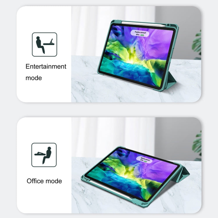 For iPad Pro 12.9 2022 / 2021 / 2020 Mutural Pinyue Series PC + TPU Horizontal Flip Leather Tablet Case with Holder & Pen Slot & Sleep / Wake-up Function(Mint Green) - iPad Pro 12.9 (2022/2021) Cases by Mutural | Online Shopping UK | buy2fix