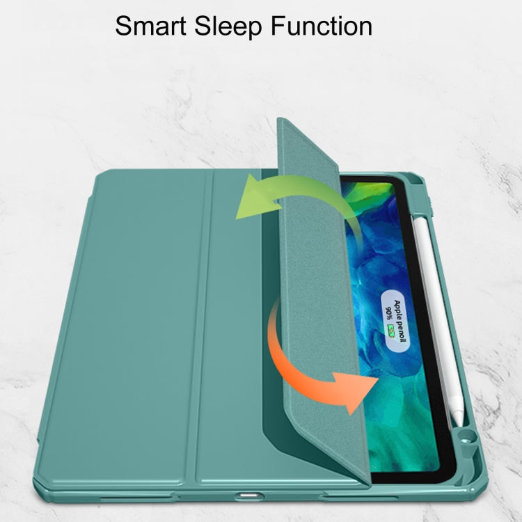 For iPad Pro 12.9 2022 / 2021 / 2020 Mutural Pinyue Series PC + TPU Horizontal Flip Leather Tablet Case with Holder & Pen Slot & Sleep / Wake-up Function(Dark Green) - iPad Pro 12.9 (2022/2021) Cases by Mutural | Online Shopping UK | buy2fix